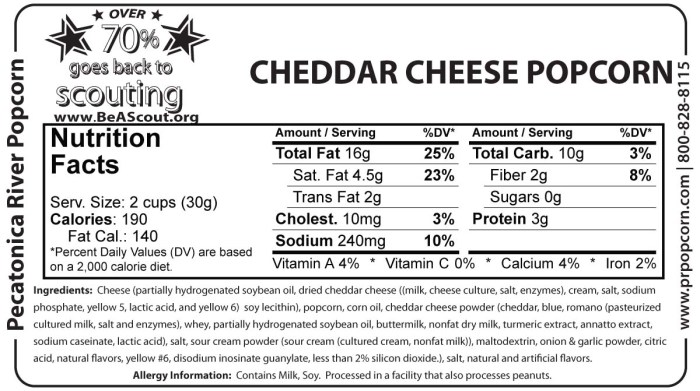 Cheddar cheese nutrition info